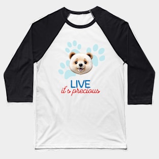 Cute Bear Minimalist Style Art | Live, it's precious Baseball T-Shirt